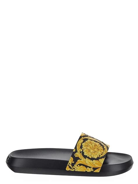 versace barocco print slides